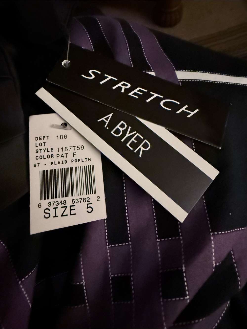 NWT A. Byer Black Dress with Purple & White Plaid Skirt Size 5 (Juniors) - Picture 8 of 10